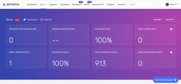 Where to find your WebSocket URL in your Alchemy dashboard